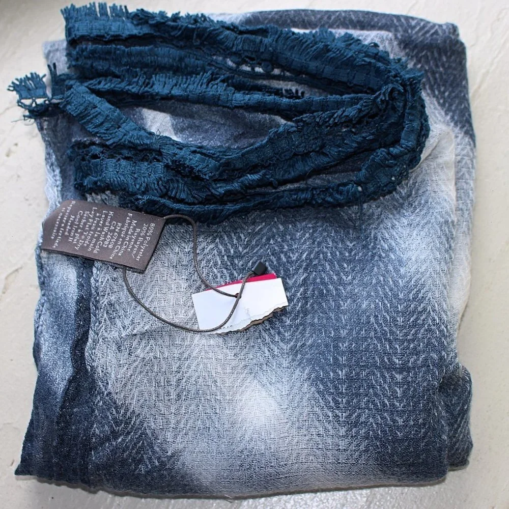 New w/Tags - Vince Camuto Ombre Frings Tassel Wrap, Tie Dye Ombre Pattern